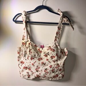 Miami for Francesca’s Sheryl Tie Strap Floral Corset Top Size M